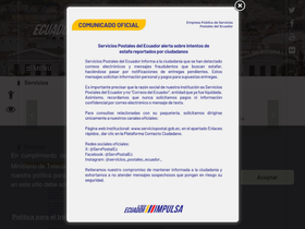 'serviciopostal.gob.ec' screenshot