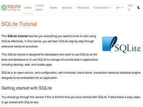 'sqlitetutorial.net' screenshot