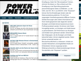 'powermetal.de' screenshot