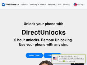 'directunlocks.com' screenshot