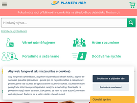 'planetaher.cz' screenshot