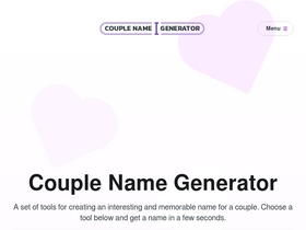'couplenamegenerator.com' screenshot