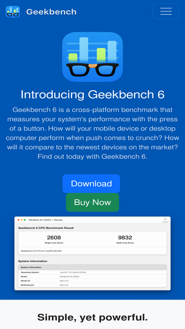 Geekbench 6 - Cross-Platform Benchmark