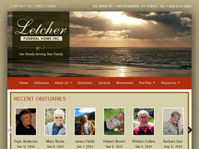 'letcherfuneralhomeinc.com' screenshot