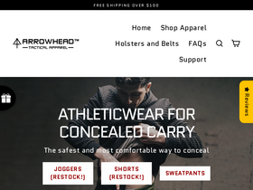 'arrowheadtacticalapparel.com' screenshot