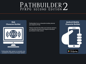 'pathbuilder2e.com' screenshot