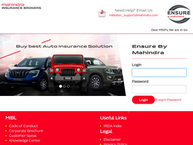 'mahindrainsure.com' screenshot