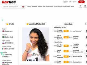 'boxrec.com' screenshot