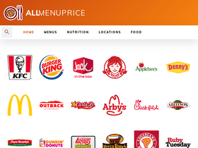 'allmenuprice.com' screenshot