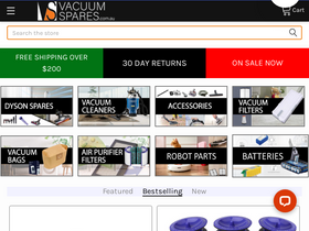 'vacuumspares.com.au' screenshot