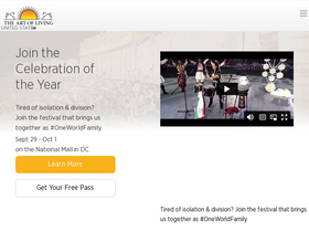 'artofliving.org' screenshot