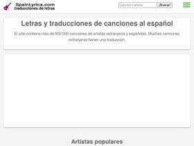 'spainlyrics.com' screenshot