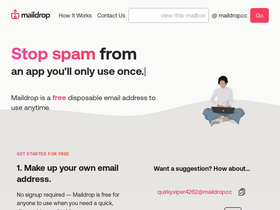 'maildrop.cc' screenshot