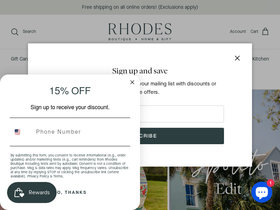 rhodesboutique.com homepage screenshot