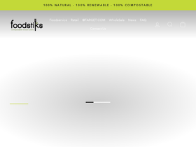 FOODSTIKS Compostable Wood Cutlery homepage screenshot