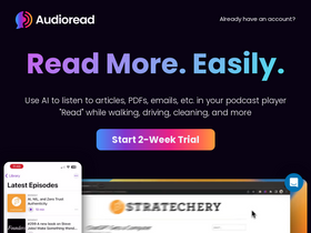 Audioread.com - Listen to articles, PDFs, emails, YouTube in your podcast player