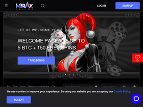 'miraxcasino.com' screenshot