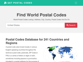 'getpostalcodes.com' screenshot