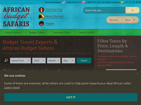'africanbudgetsafaris.com' screenshot