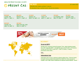 'presnycas.cz' screenshot