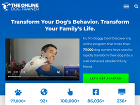'theonlinedogtrainer.com' screenshot