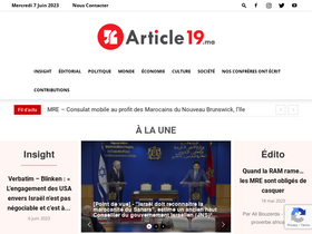 'article19.ma' screenshot