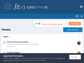 'scienceforums.net' screenshot