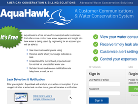 'aquahawk.us' screenshot