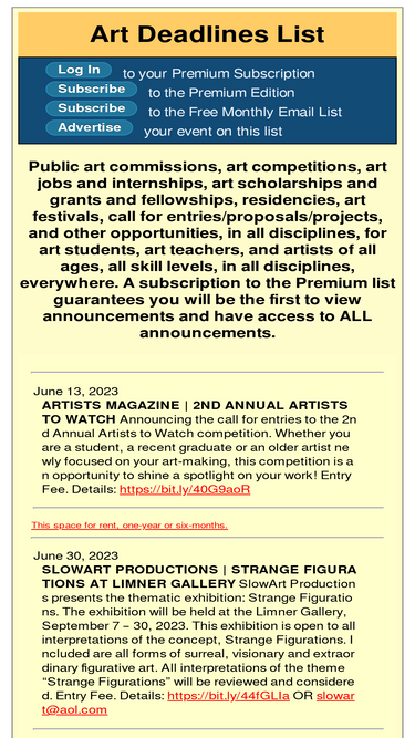 artdeadlineslist.com