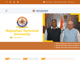 'rtu.ac.in' screenshot