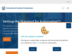 'isa.org' screenshot