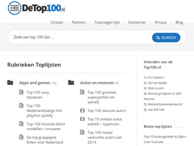 'detop100.nl' screenshot