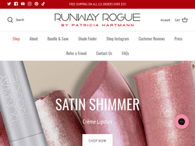 'runwayroguebeauty.com' screenshot