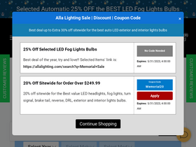 'allalighting.com' screenshot
