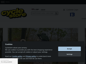 'cyclestore.co.uk' screenshot
