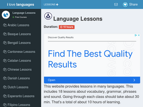 'ilovelanguages.org' screenshot