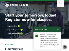 'shastacollege.edu' screenshot