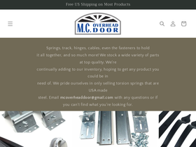 mcoverheaddoorparts.com homepage screenshot