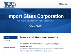 'importglasscorp.com' screenshot