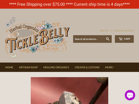 ticklebellysoap.com homepage screenshot