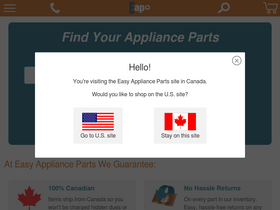 'easyapplianceparts.ca' screenshot