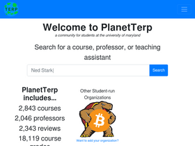 'planetterp.com' screenshot