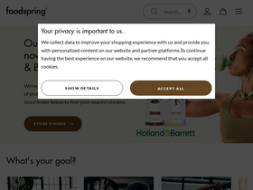 'foodspring.co.uk' screenshot