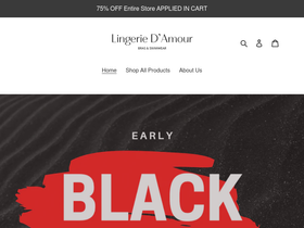 lingeriedamour.ca homepage screenshot