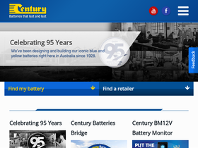 'centurybatteries.com.au' screenshot