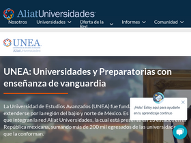 'unea.edu.mx' screenshot