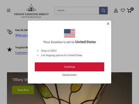 'tiffanylightingdirect.co.uk' screenshot