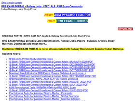 'rrbexamportal.com' screenshot