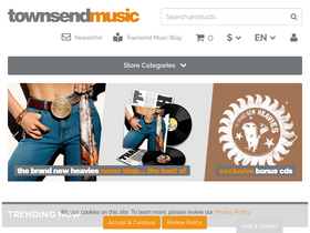 'townsendmusic.store' screenshot