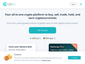 'cex.io' screenshot